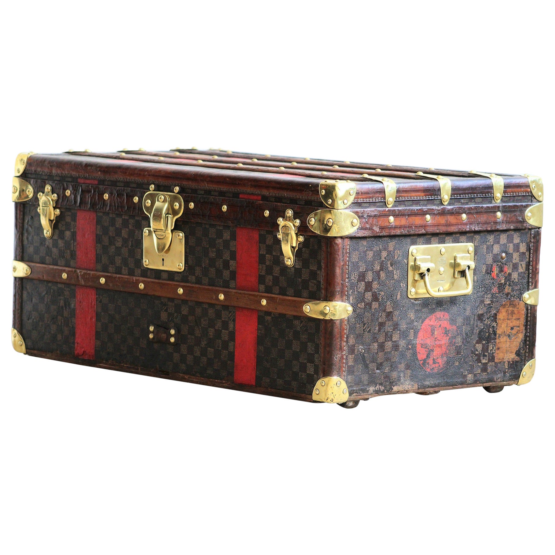 1880s Louis Vuitton Cabin Trunk Finished in Damier Canvas For Sale