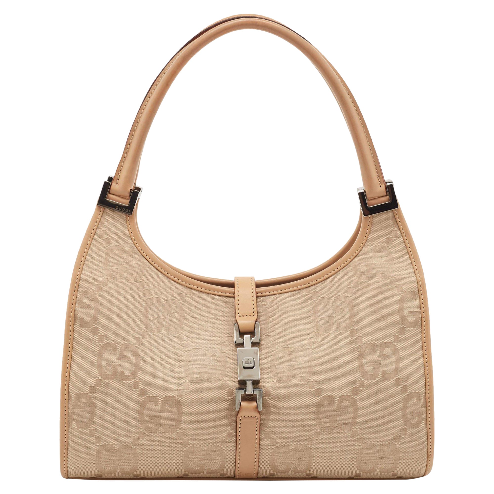 Gucci Beige GG Canvas Jackie Tote