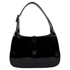Early 2000s Gucci by Tom Ford Dark Charcoal Rubber Jelly Jackie Shoulder Bag