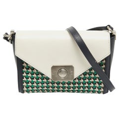 Mulberry Multicolor Leather Woven Delphie Duo Flap Shoulder Bag