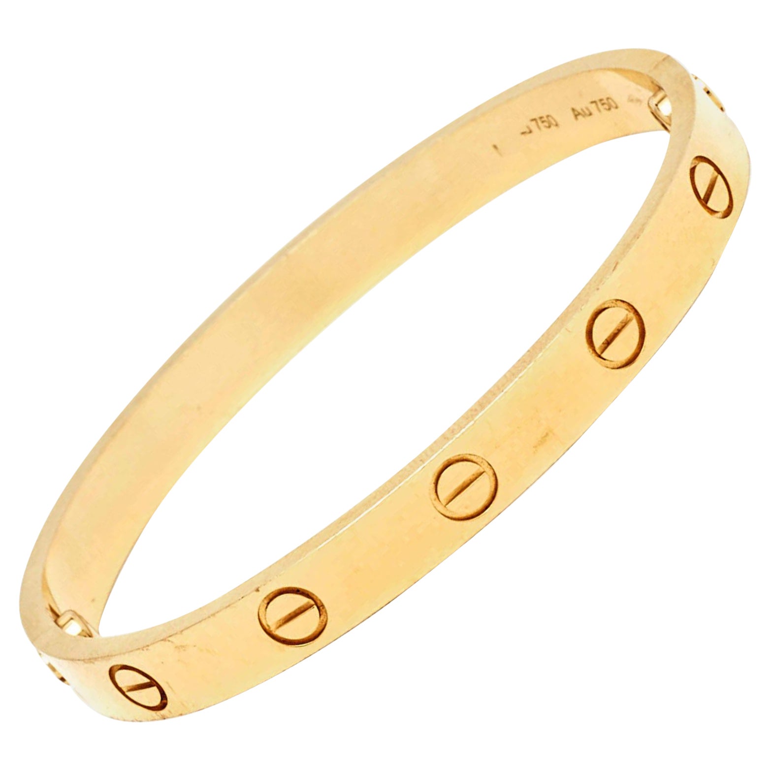 Cartier Love 18k Yellow Gold Bracelet 16 For Sale