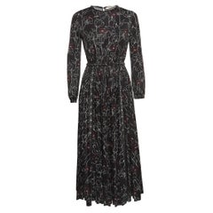 Valentino Black Printed Jersey Midi Dress XS