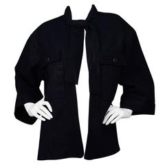 Chanel Iridescent Navy Wool Swing Jacket sz FR48 5