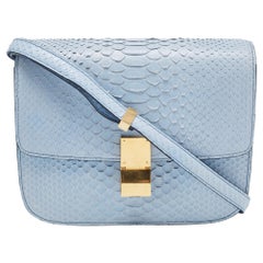 Celine Blaue Python Medium Classic Box Tasche
