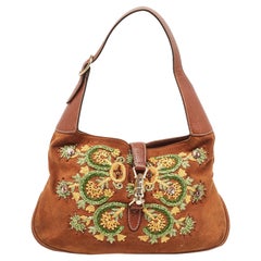 Used Gucci Brown Suede Limited Edition Jackie Hobo