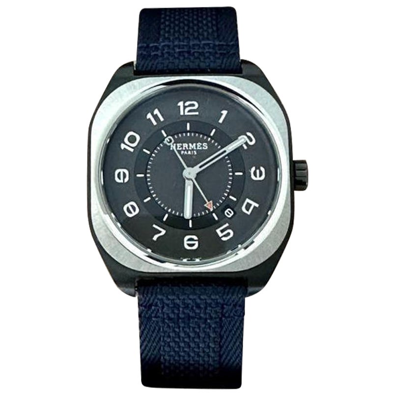 Hermès H08 Watch Titanium 42 mm Black Blue Version New  For Sale