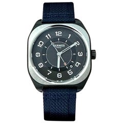 Hermès H08 Watch Titanium 42 mm Black Blue Version New 