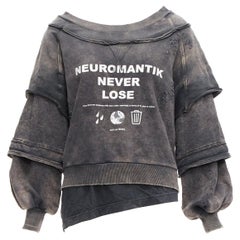 DIESEL F Trägergrau Distressed Baumwolle Neuromatic Never Lose Pullover XS