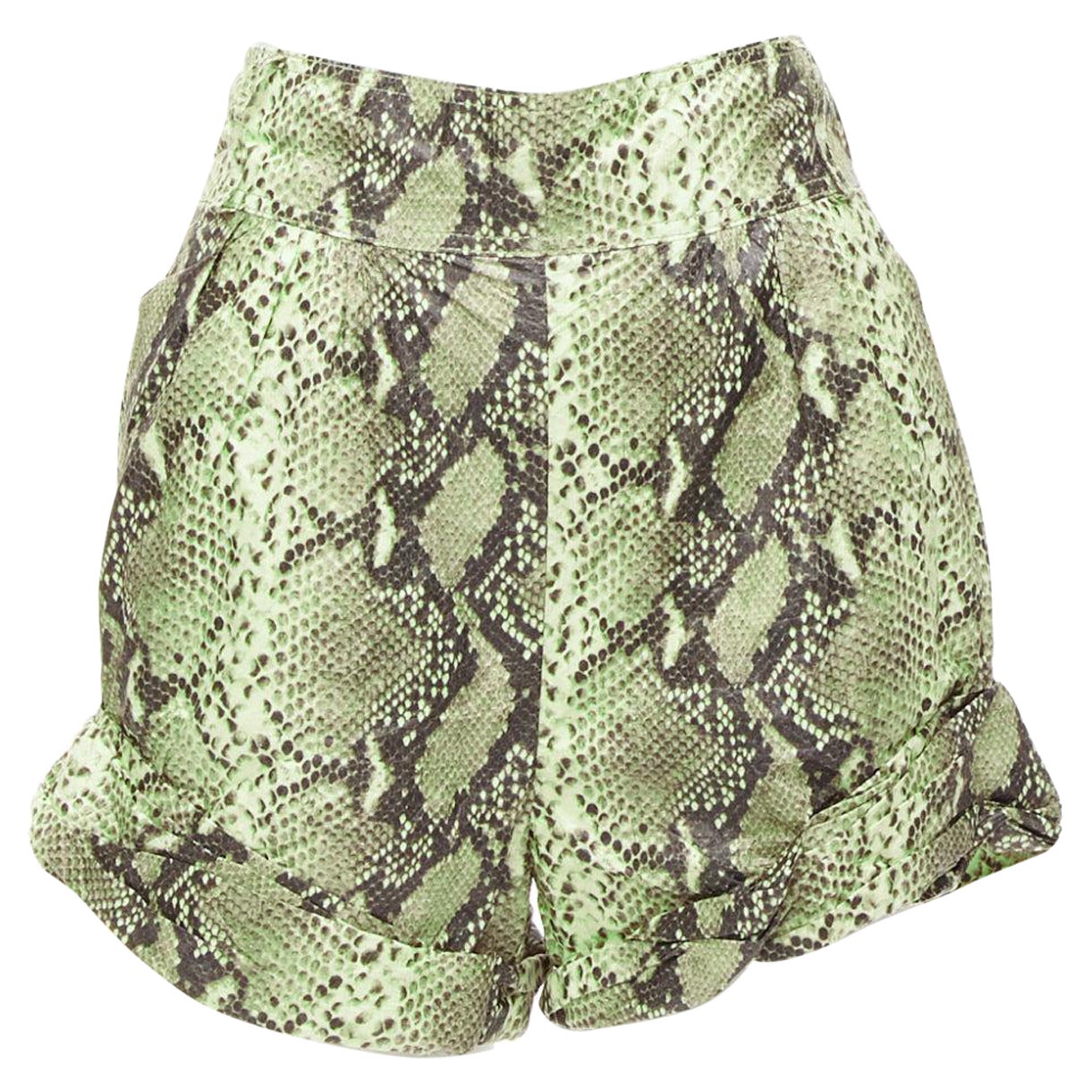 PHILOSOPHY beige scaled print paper effect high waist cuffed shorts IT38 XS For Sale