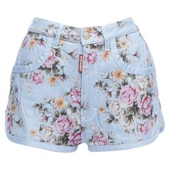 DSQUARED2 vintage floral quilted cotton blend high waisted bloomer shorts IT36 S