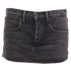 ALEXANDER WANG black washed front skirt back shorts mini skorts 24"