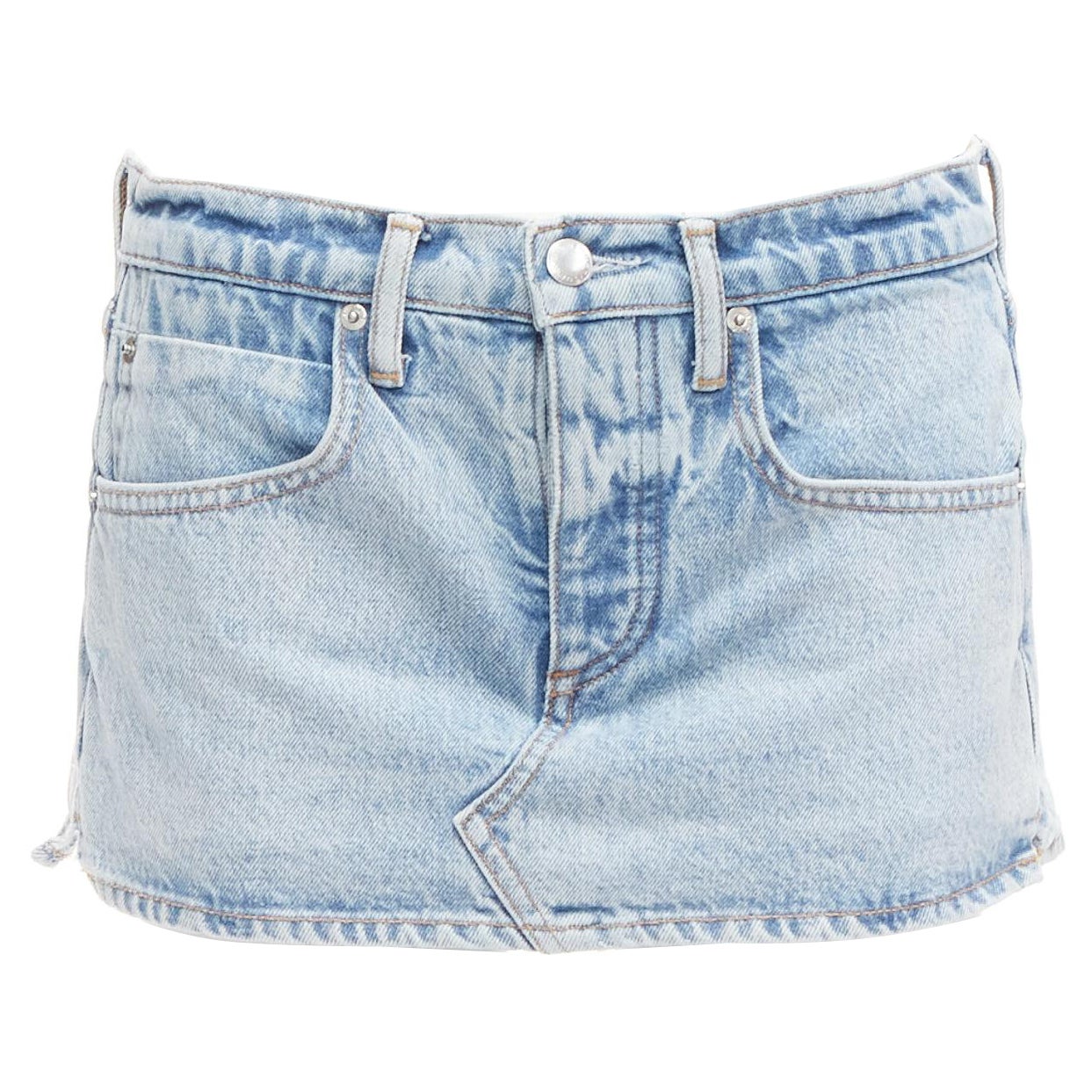 ALEXANDER WANG blue washed front skirt back shorts mini skorts 25" For Sale