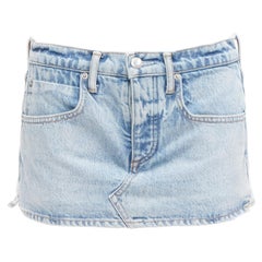 ALEXANDER WANG blue washed front skirt back shorts mini skorts 25"