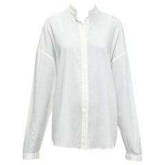 HAIDER ACKERMANN white 100% cotton bishop collar oversized flowy shirt FR34 XS