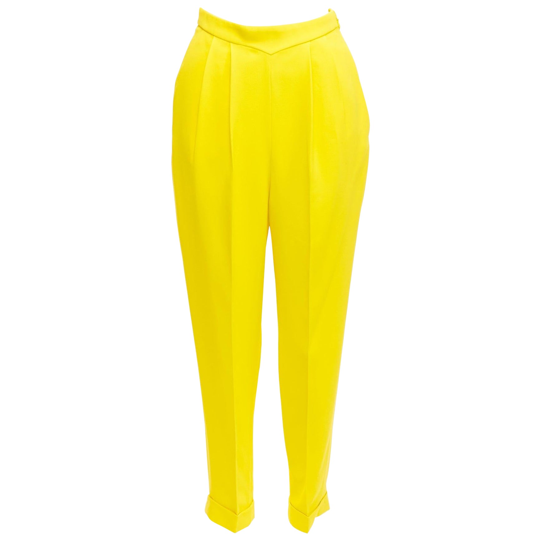 DELPOZO yellow viscose blend high V waistband harem pants FR36 S For Sale