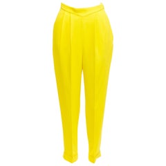 DELPOZO Pantalon harem en viscose jaune à taille haute en V FR36 S