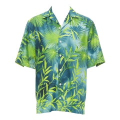 VERSACE 2020 Iconique chemise JLo vert Jungle imprimé tropical EU38 S