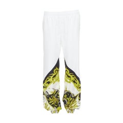 VERSACE Barocco Acanthus noir or baroque blanc pantalon de survêtement en nylon IT54 XXL