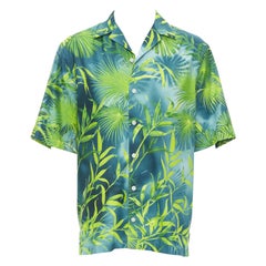 Vintage VERSACE 2020 Iconic JLo Jungle print green tropical print shirt EU41 XL