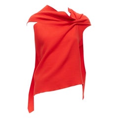 ROLAND MOURET Top à découpes dans le dos en laine Eugene origami folds noir UK6 XS