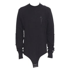 RICK OWENS CHAMPION SS20 Pull noir brodé de l'étoile du pentagramme S