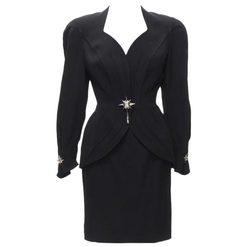 THIERRY MUGLER Vintage Star button space age curved collar power blazer IT9AT S en vente