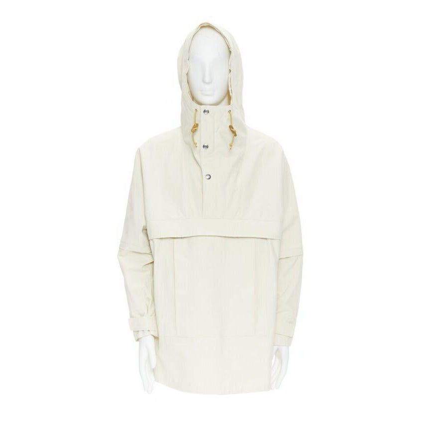 GUCCI NORTH FACE light beige nylon windbreaker anorak pullover jacket S For Sale