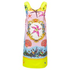 VERSACE 2020 Tresor De La Mer firma un abito giallo con stampa di stelle marine IT38 XS