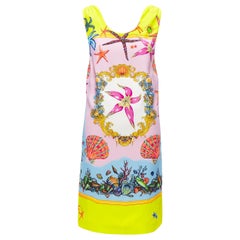 VERSACE 2020 Tresor De La Mer signature starfish print yellow dress IT38 XS