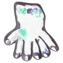 MOSCHINO COUTURE 2020 Pasarela Picasso Pintura a mano bolso de mano XL de cuero blanco