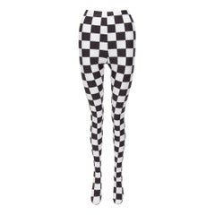 COMME DES GARCONS 2021 black white checkerboard tight legging XS