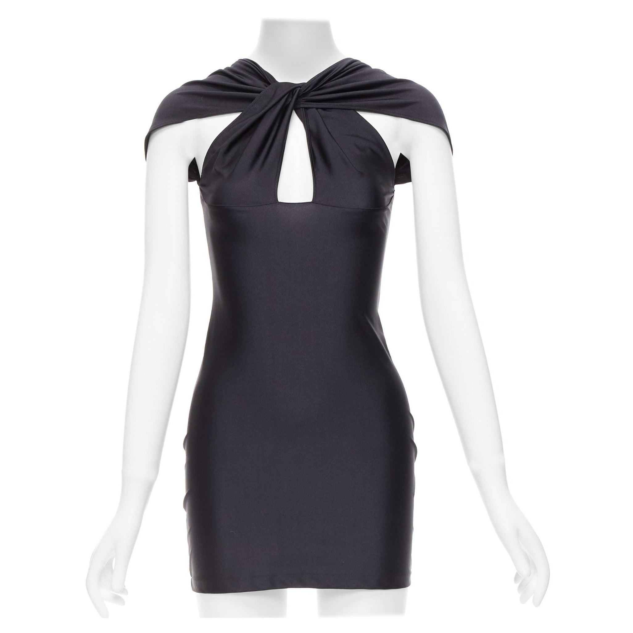 COPERNI black nylon jersey cold shoulder cut out mini dress XS For Sale