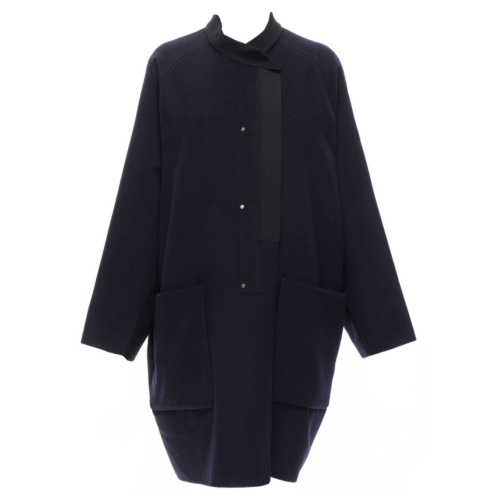 rare HERMES Martin Margiela double faced cashmere oversized cocoon coat FR42 XL For Sale