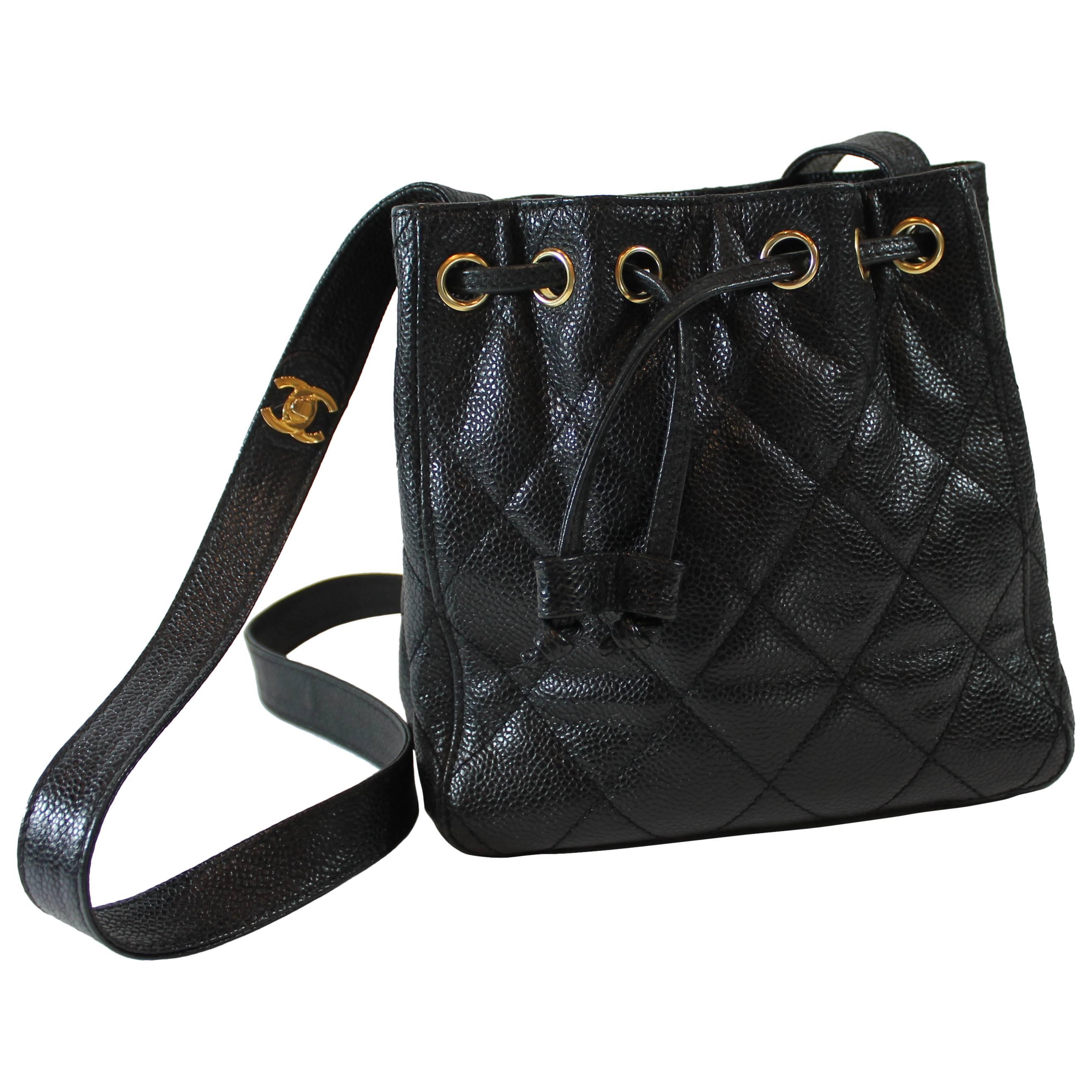 Chanel Caviar Quilted Drawstring Bag 