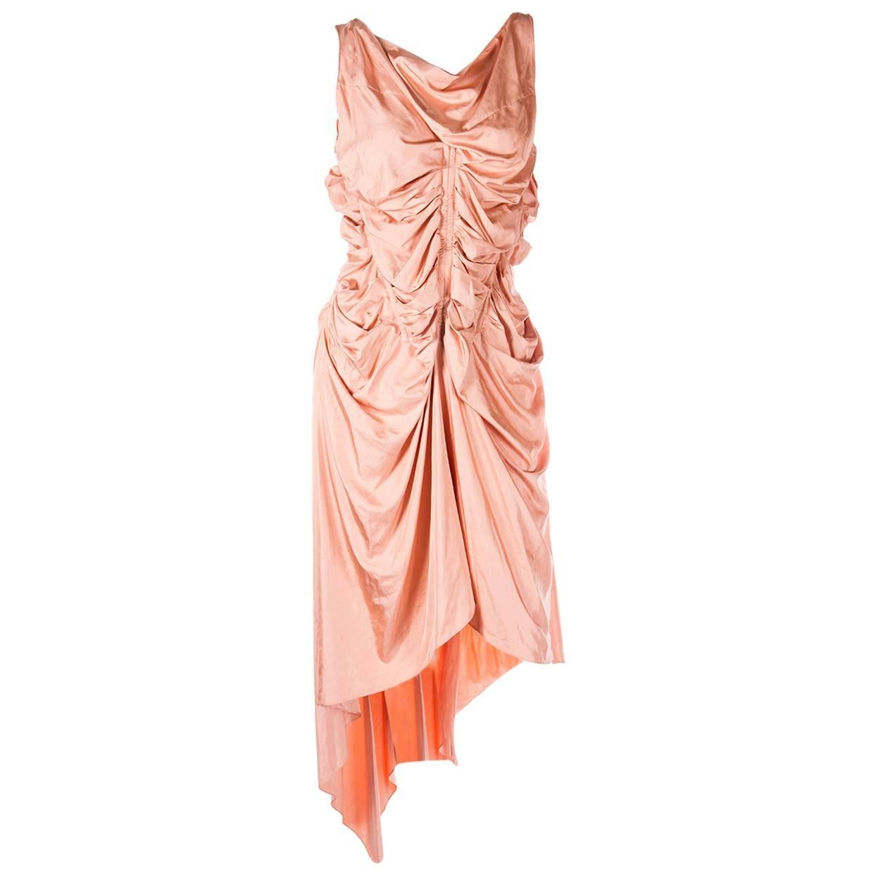 Jean Paul Gaultier Draped Ruched Corset Dress with Asymmetrical Hem