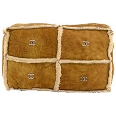 Chanel Brown x Gray Mutton Clutch Pouch Bag