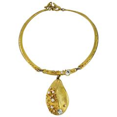 Christian Lacroix Vintage Abstract Jeweled Collar Necklace 3