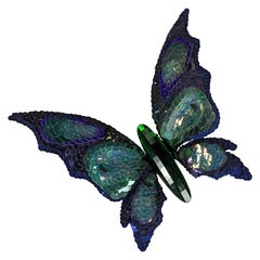 Yves Saint Laurent Haute Couture Sequin Swarovski Butterfly