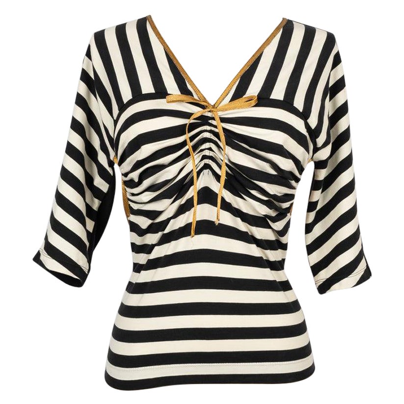 Jean-Paul Gaultier Blended Cotton Striped Top For Sale