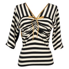 Jean-Paul Gaultier Blended Cotton Striped Top