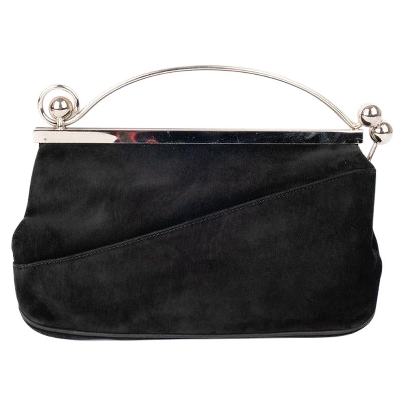 Cesare Puccini Schwarze Wildledertasche