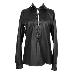 Yves Saint Laurent Saharan Black Leather Top