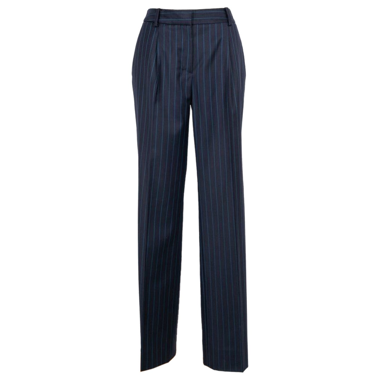 Dior Blue Wool Striped Pants, 2008 For Sale
