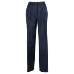 Dior Blue Wool Striped Pants, 2008
