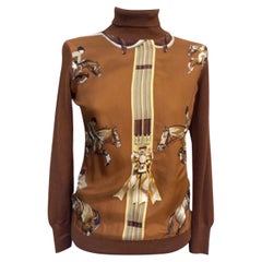 Hermes braune Pferde Rollkragenpullover