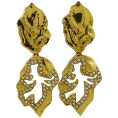 Yves Saint Laurent YSL Vintage Abstract Palladio Dangling Earrings 8