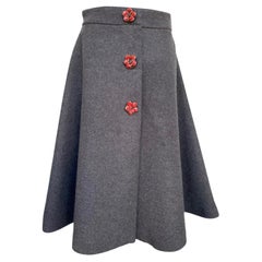 MIUMIU A line Grey wool Demi Skirt