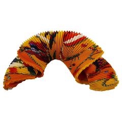 1980s HERMÈS "Les Folies du Ciel" Silk Plisse Pleated Scarf