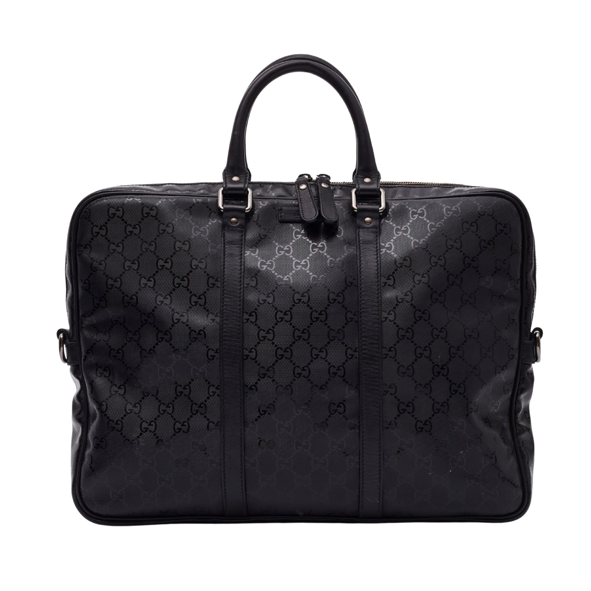 Gucci GG Imprime Schwarzes Aktentasche aus Segeltuch Groß im Angebot