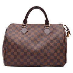 Louis Vuitton Damier Ebene Speedy 30 Handbag With Strap